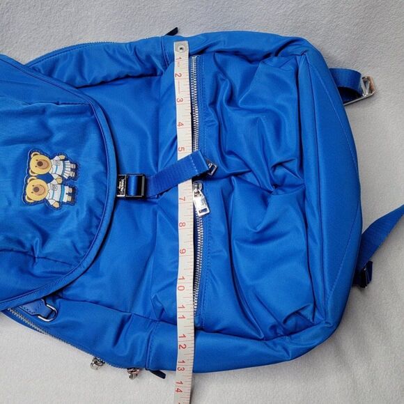 Maison Promax Teddy Bear Backpack Blue 15" Unisex Adult Bag Multiple Pockets - Picture 12 of 12